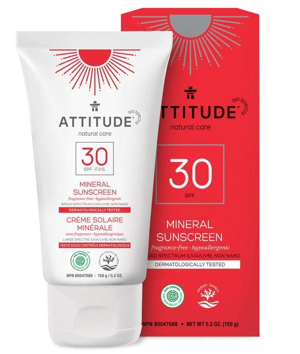 Attitude SPF30 Mineral Sunscreen Unscented